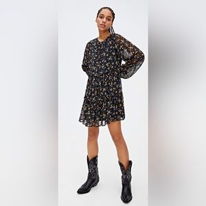 pull & bear black floral dress